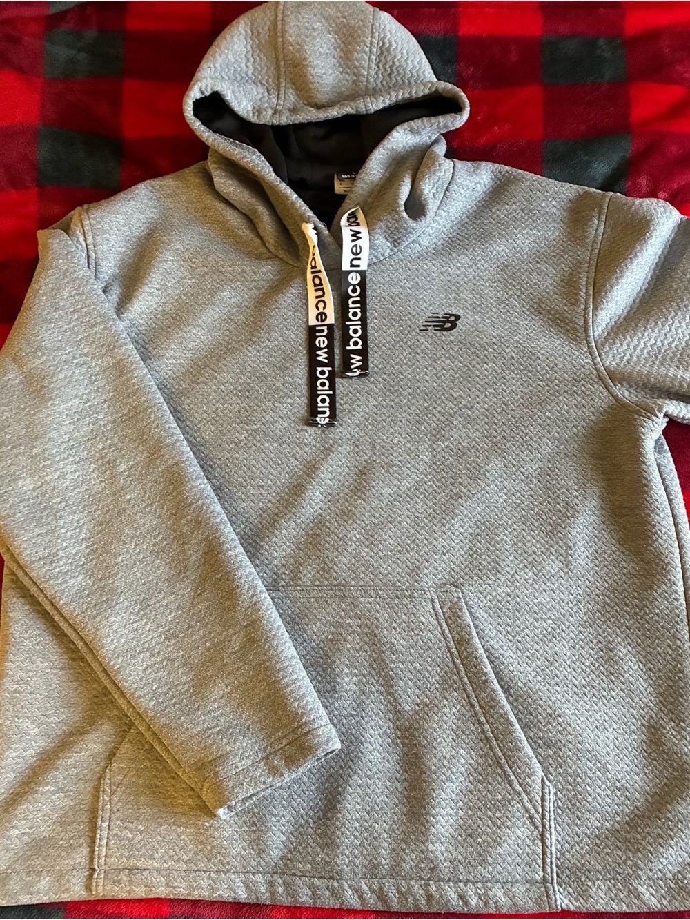New Balance Light Gray Men's Quilted Pullover Hoodie